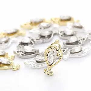 Украшения для ногтей, 10 шт., сплав, стразы, плоская задняя часть, золотой цвет synthetic.ua - Фото 1