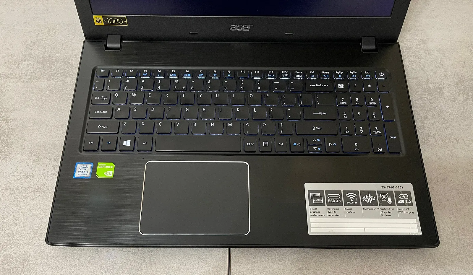 Ноутбук Acer Aspire E5-576G-5762, 15,6" FHD IPS, i5-8250U, 16GB, 256GB SSD, NVIDIA GeForce MX150 2GB, фото №5