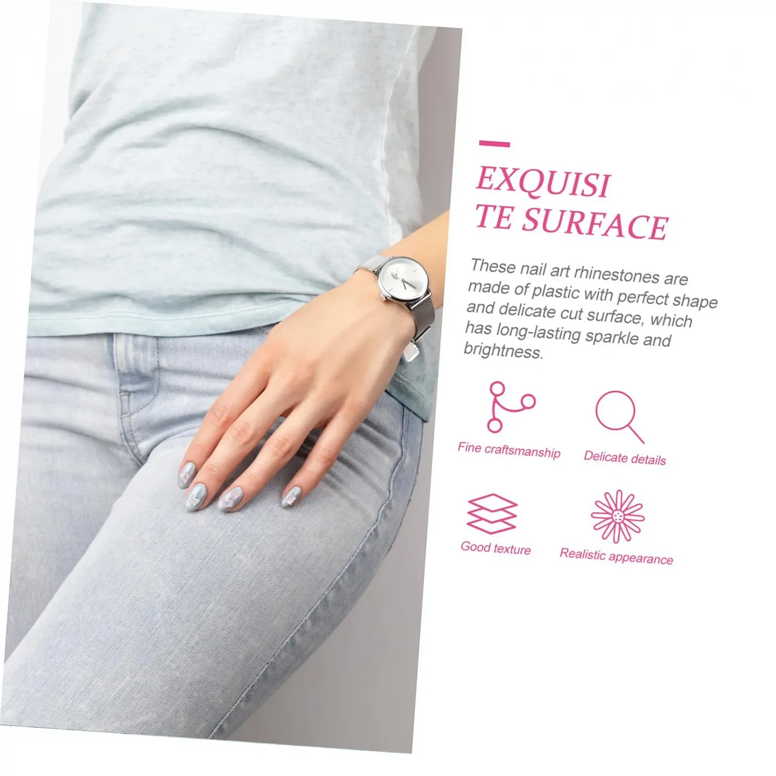 Стразы для ногтей MERRYHAPY Набор 40 шт Разноцветные, фото №7