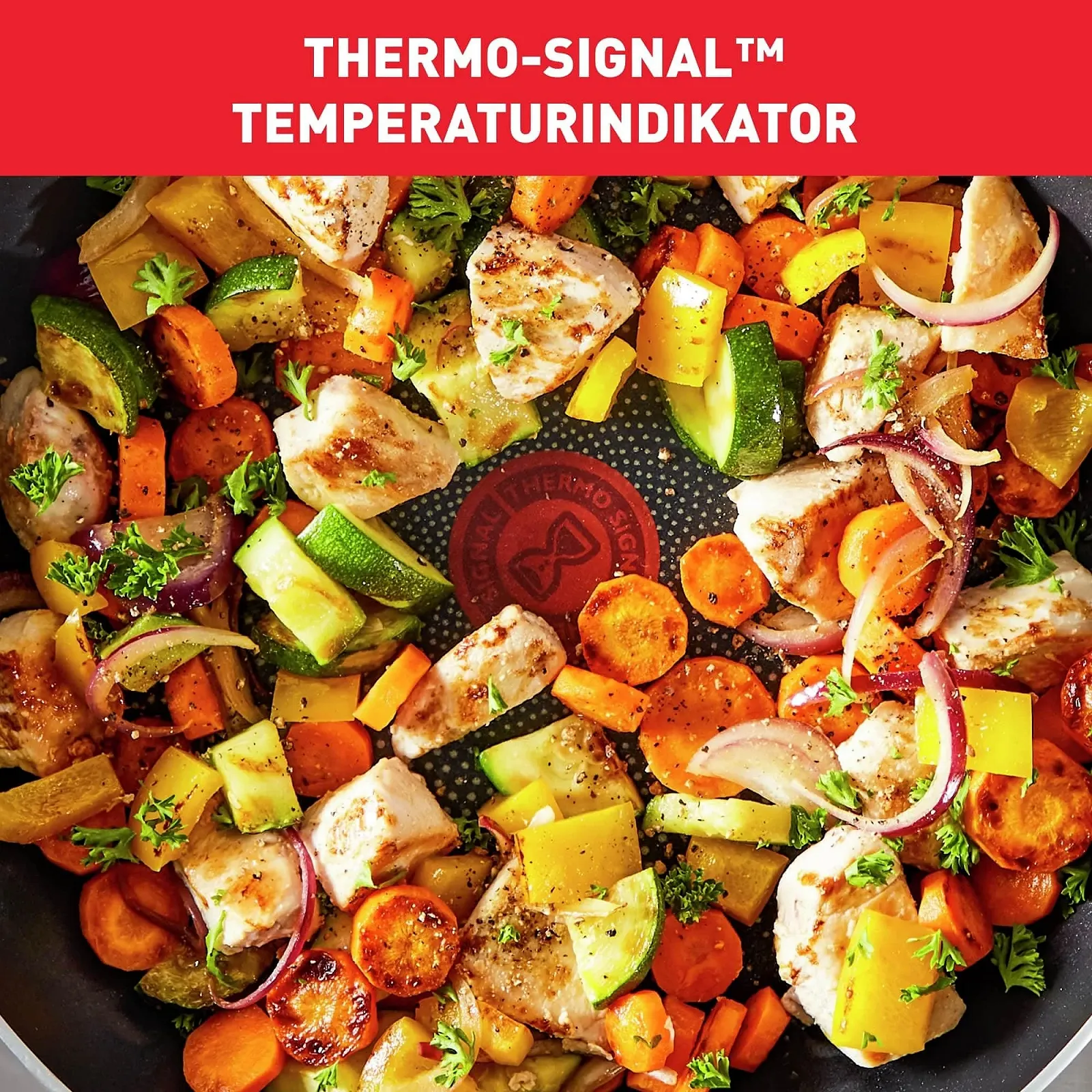 Сковорода-Wok Tefal Resist D52619 28 см, антипригарное покрытие Safe Titanium, индикатор температуры Thermal Signal, технология Flame Protect, черный, фото №6