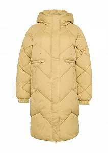 Пальто QS стьобане з капюшоном - Фото 1