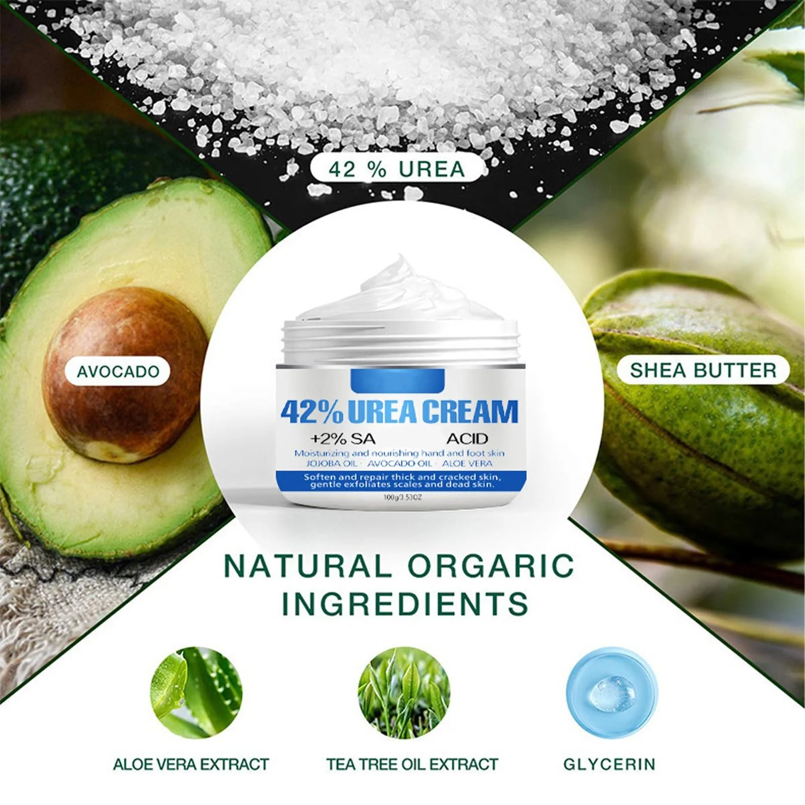 Крем для ног Urea 42% для потрескавшихся пяток и сухой кожи Глубокое увлажнение, фото №4