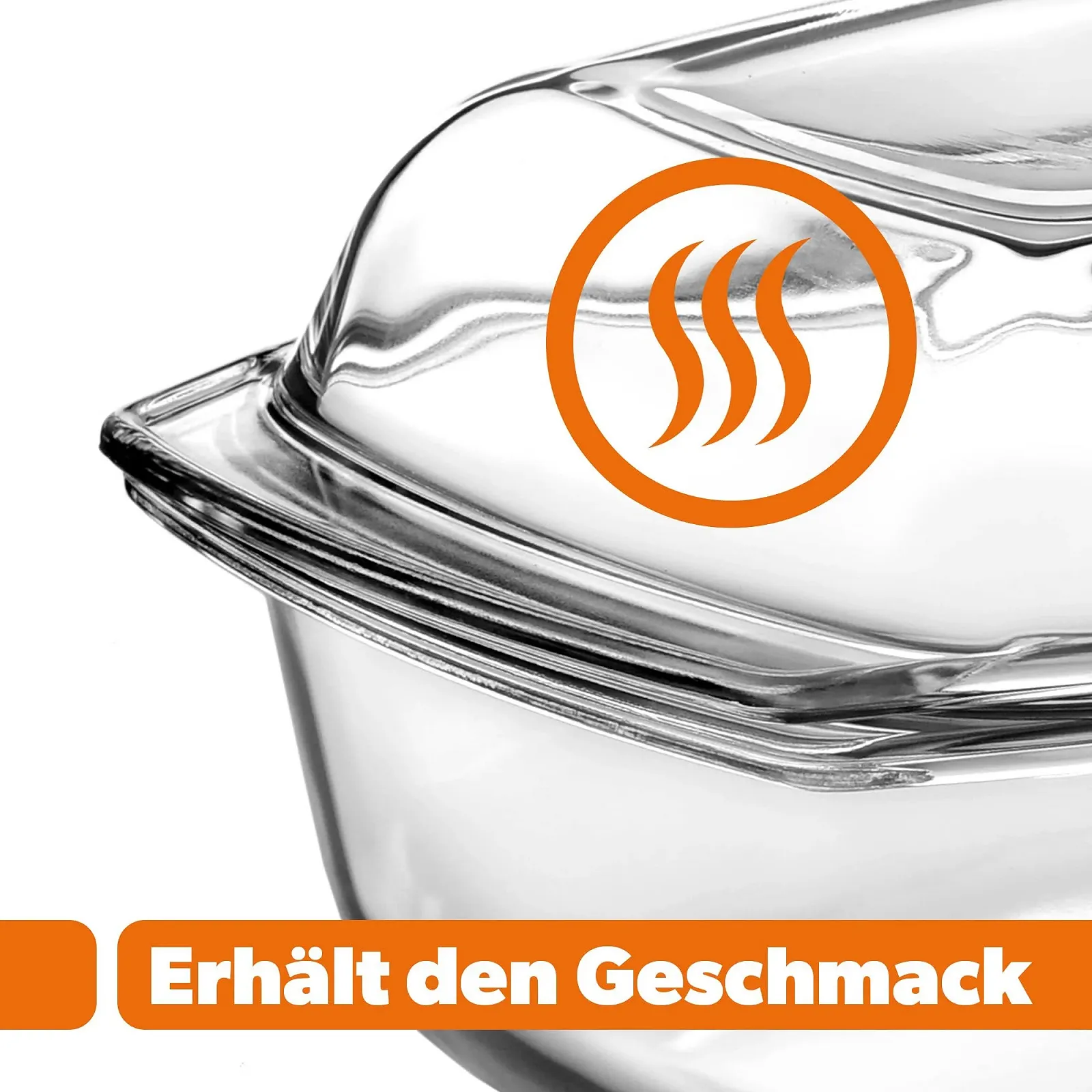 Форма для запікання KADAX з кришкою та ручками 5.1 л прямокутна скляна термостійка, фото №9