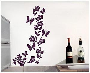 Наклейка на стіну Samunshi Квіткова гілка 51 x 80 см Світло-коричнева synthetic.ua - Фото 1