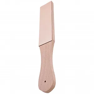 Точильний блок зі шкіри двосторонній з ергономічною ручкою для кухонних ножів та ножиць - Фото 1