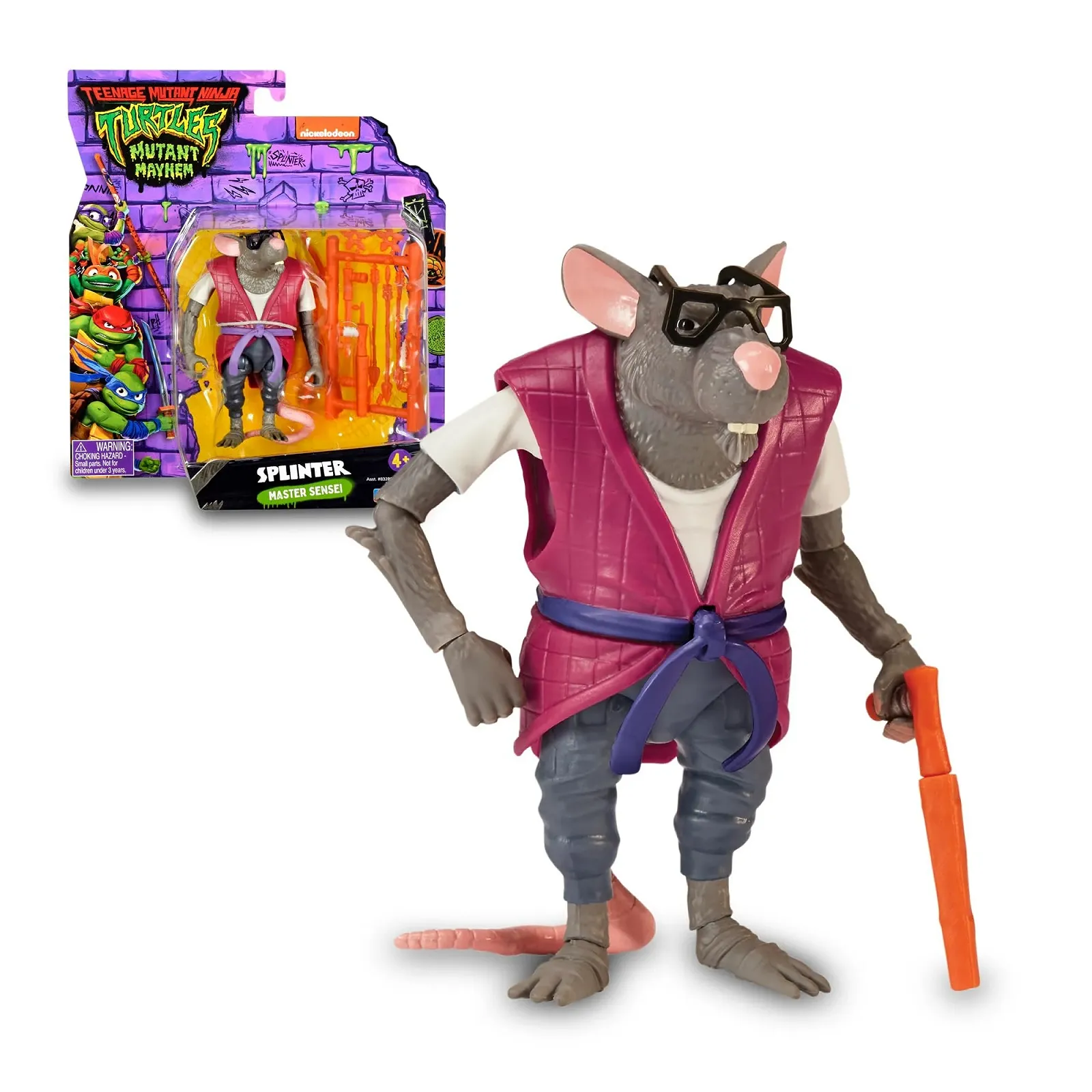 Игровая фигурка Giochi Preziosi Ninja Turtles Mutant Mayhem Splinter 12 см, фото №1