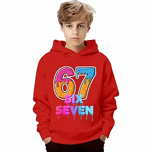 Детский пуловер Толстовки 67 Six Seven Толстовка с длинными рукавами Праздничный Ретро Номер Худи Повседневный Фестиваль Девочка Уличная одежда - Фото 1