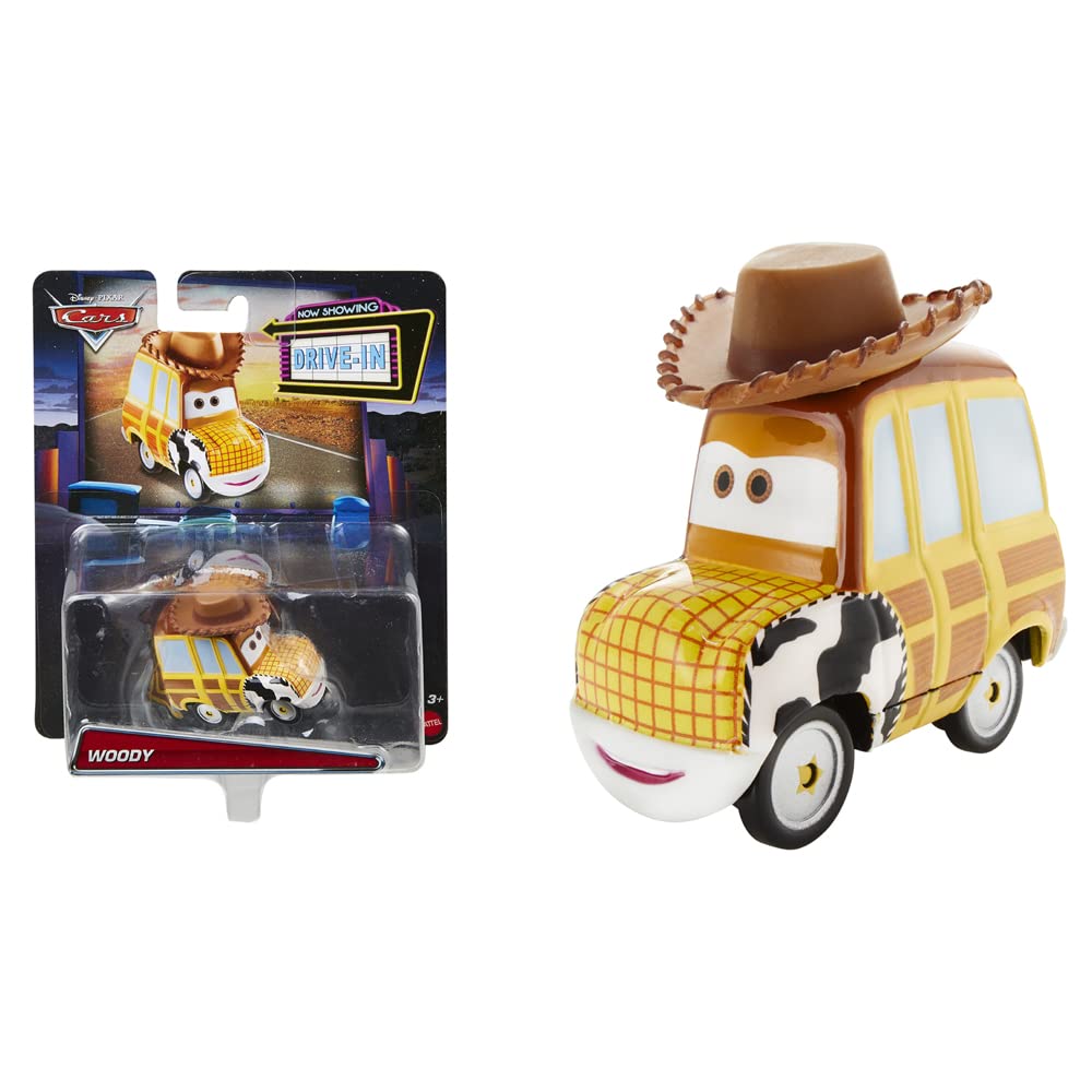 Автомобіль Drive-in Cars з героями - натхненний мультфільмом Disney Pixar Cars ~ Вуді ~ Жовто-коричневий позашляховик з капелюхом ковбоя зверху, фото №5