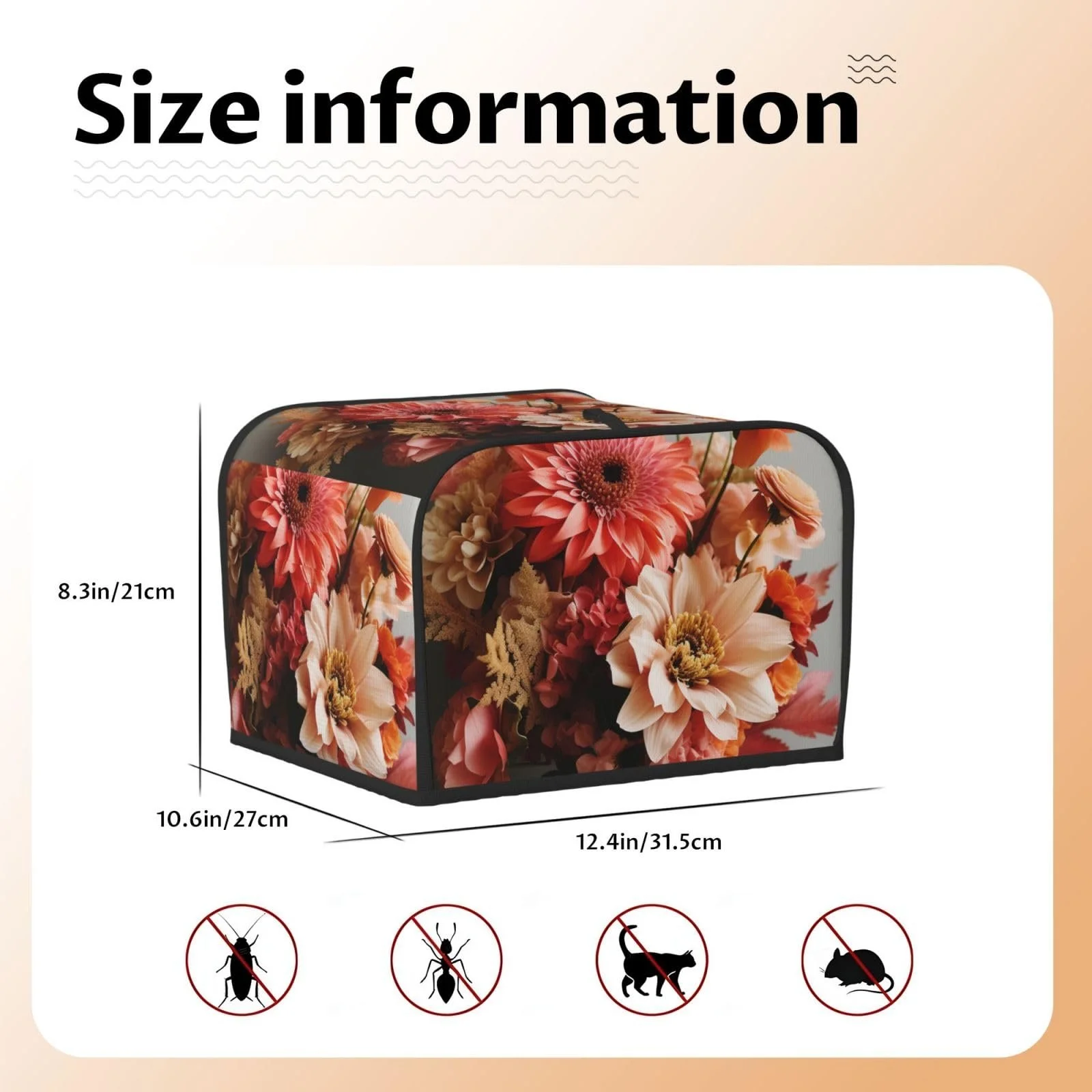 Чехол для тостера на 4 ломтика с двумя карманами Superweiche Geräteabdeckungen Blumenstrauß Staubschutz für Küche kleine Ofenabdeckung Küche Brotmaschine, фото №2 Чехол для тостера на 4 ломтика с двумя карманами Superweiche Geräteabdeckungen Blumenstrauß Staubschutz für Küche kleine Ofenabdeckung Küche Brotmaschine, фото №2