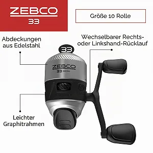 Спінкастингова котушка Zebco 33 Micro Size 10 Silver/Black synthetic.ua - Фото 1