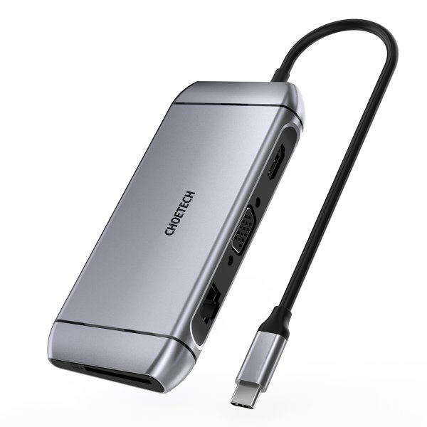 Адаптер Choetech HUB-M15-GY, USB Type-C 9-в-1, фото №1 Адаптер Choetech HUB-M15-GY, USB Type-C 9-в-1, фото №1