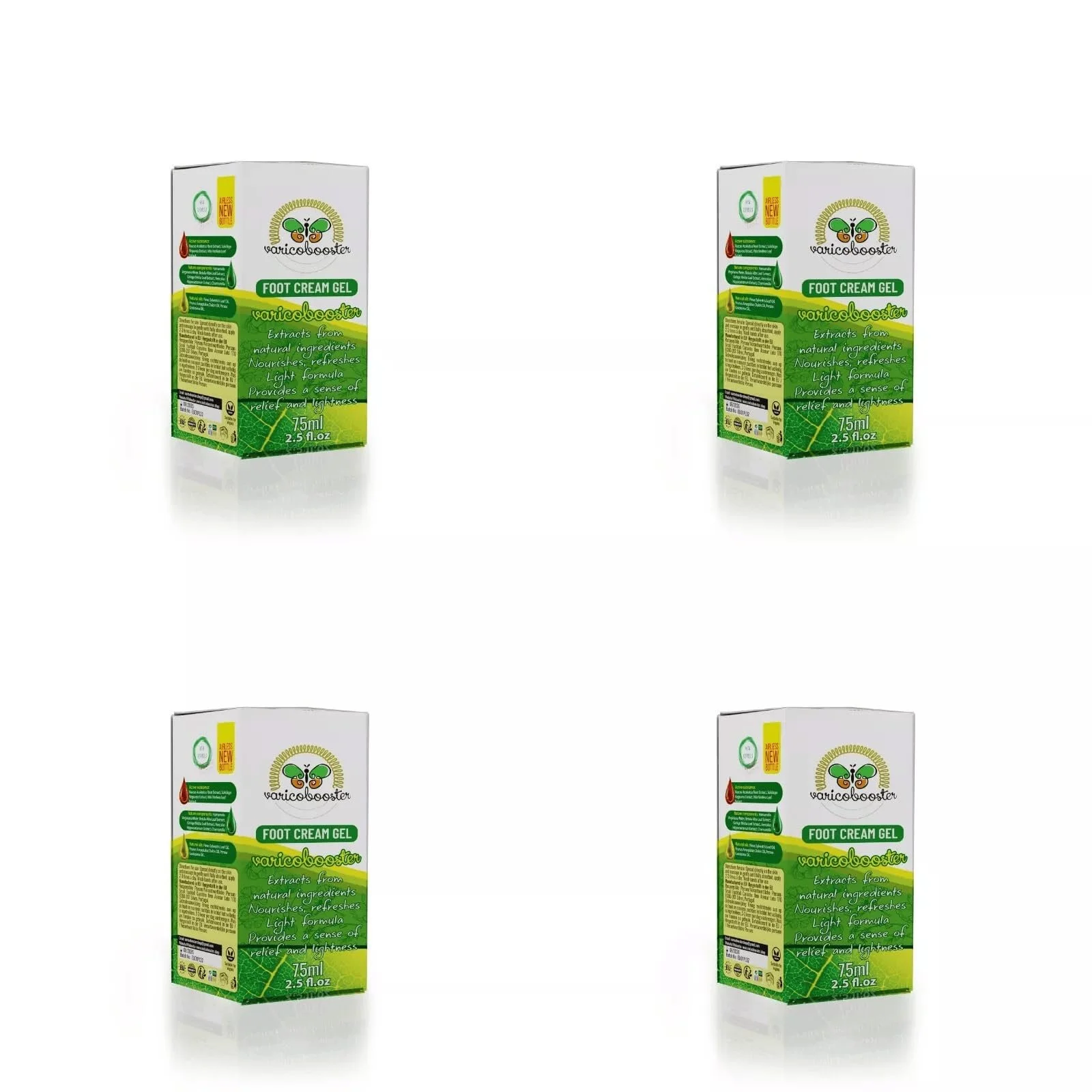 Гель-крем для ног Varico Booster 4 x 75 мл, более 25 ингредиентов, вакуумный флакон, фото №2 Гель-крем для ног Varico Booster 4 x 75 мл, более 25 ингредиентов, вакуумный флакон, фото №2