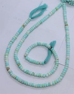 Бусины Опал голубой натуральный рондель граненые 5-5.5 мм - Фото 1