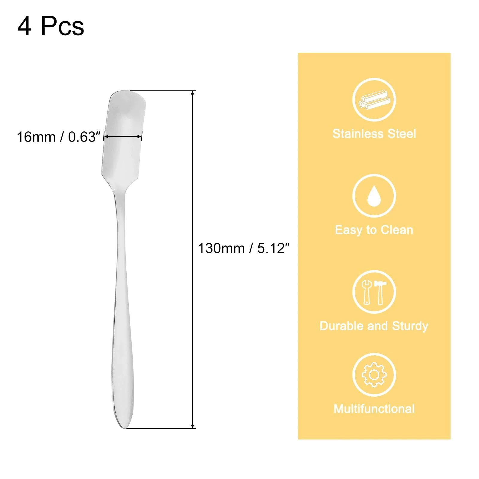 Ложка Еспресо QUARKZMAN Набір з 4 міні-ложок з нержавіючої сталі 5 дюймів, фото №2