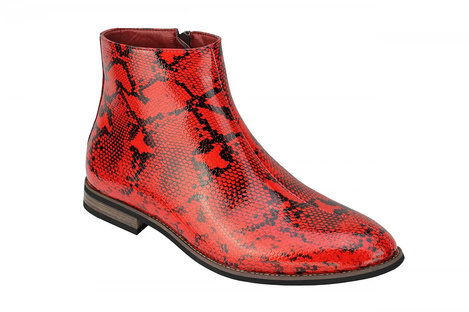 Челси ботинки Xposed Искусственная лакированная кожа Змеиный принт, фото №1