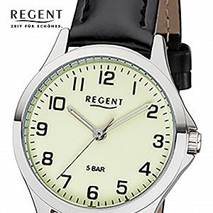 Женские аналоговые кварцевые часы Regent 12111164 с кожаным ремешком, черный ремешок synthetic.ua - Фото 1