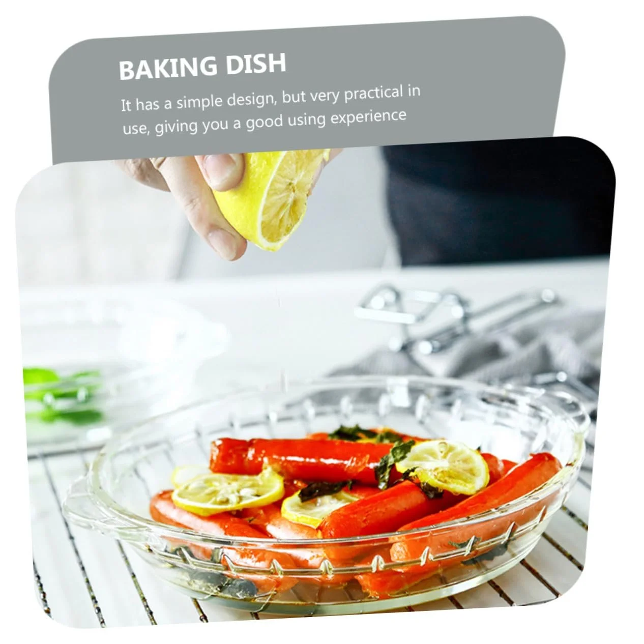 Форма для запекания TOYANDONA из закаленного стекла термостойкая Прозрачная, фото №2