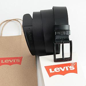 Шкіряний ремінь чоловічий брендовий з чорною пряжкою Levis ціна на synthetic.ua - Фото 1 Шкіряний ремінь чоловічий брендовий з чорною пряжкою Levis synthetic.ua - Фото 1