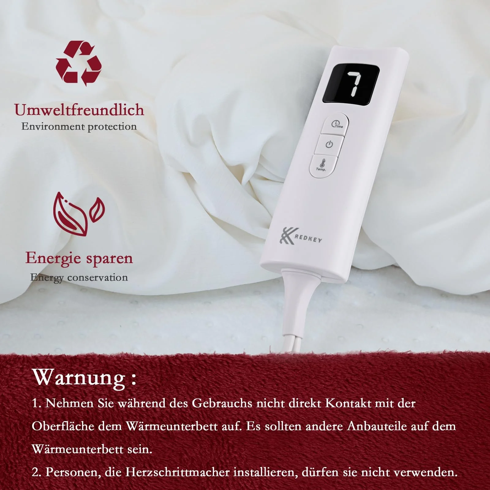 Электрическая простынь REDKEY 160 x 130 см, фото №4 Электрическая простынь REDKEY 160 x 130 см, фото №4