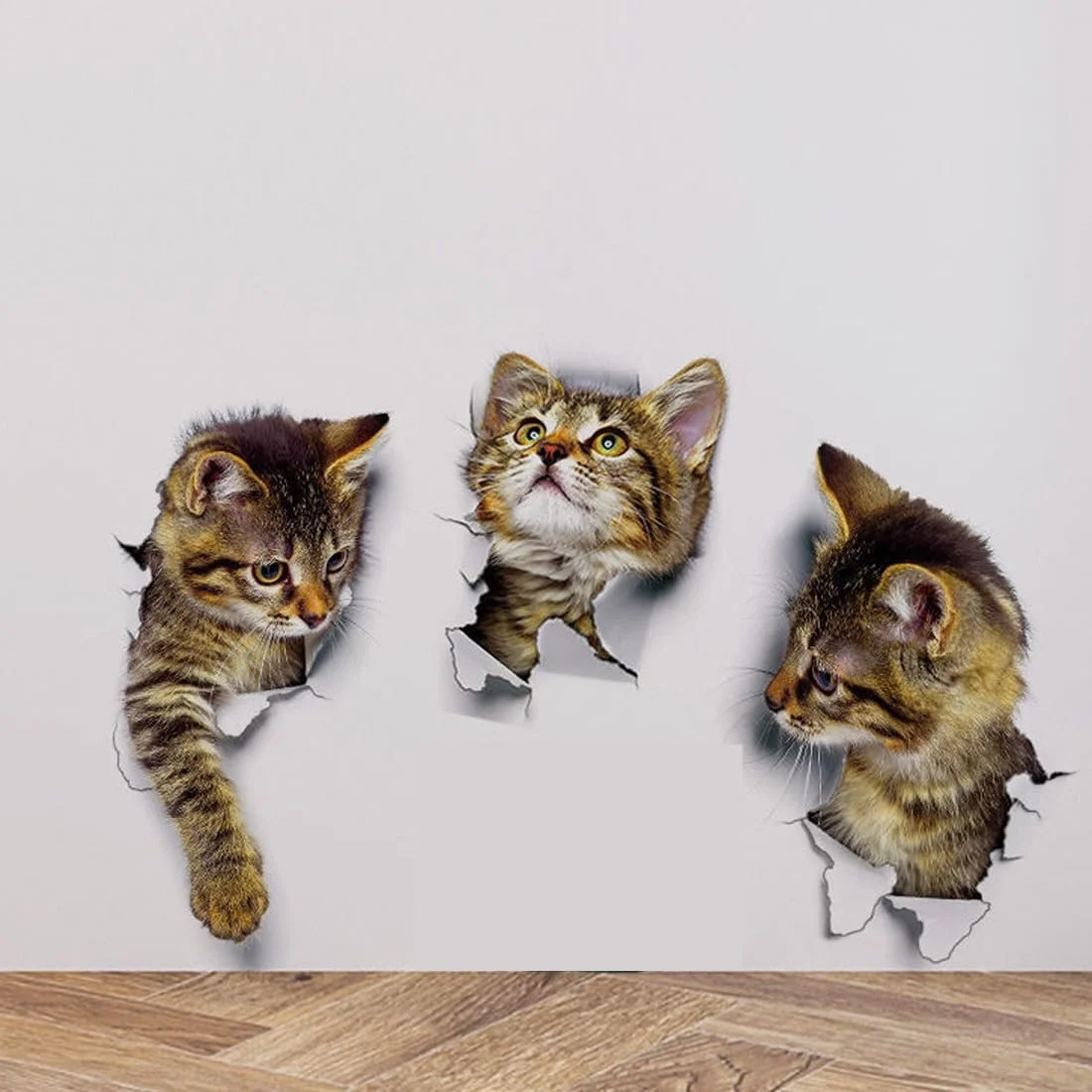 Наклейки на стіну 3D Коти 6 шт. Знімні Багатоколірні, фото №6 Наклейки на стіну 3D Коти 6 шт. Знімні Багатоколірні, фото №6