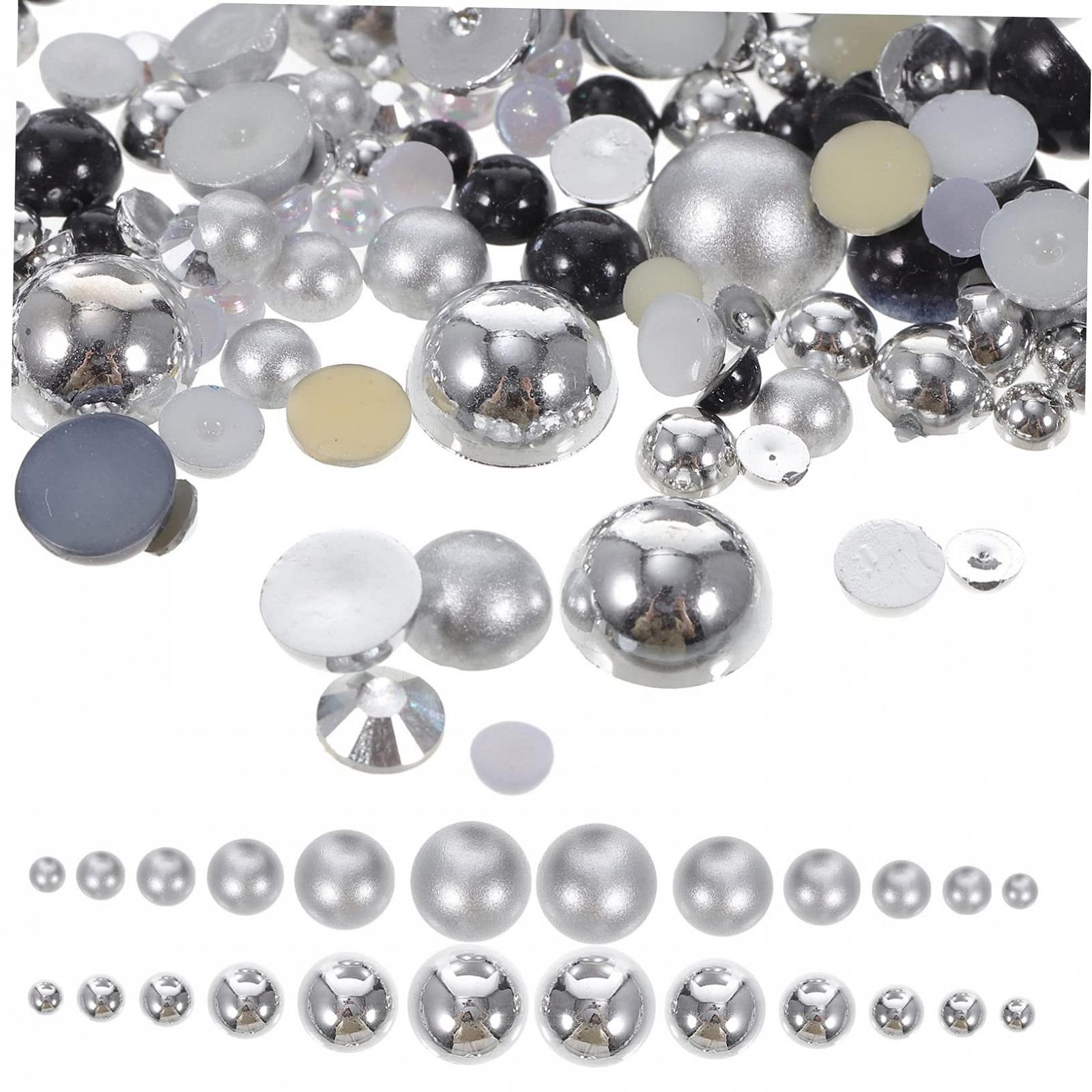 Стрази для нігтів NUOBESTY Напівкруглі штучні перлини та стрази, фото №6