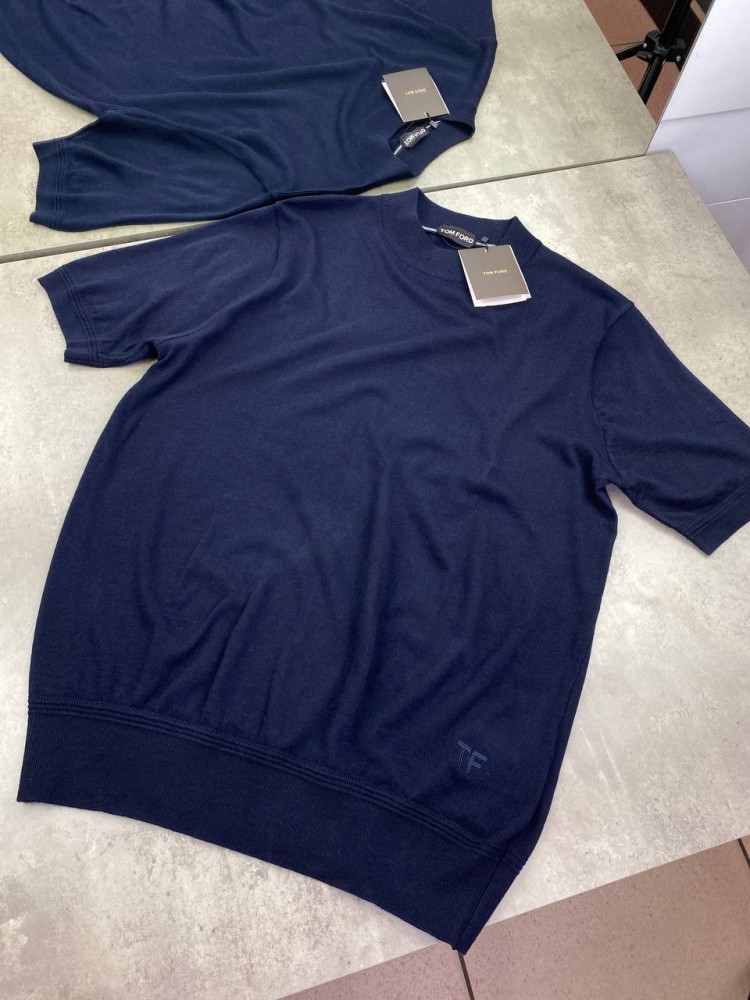 Трикотажная футболка Tom Ford темно-синего цвета f634, фото №4