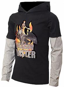 Толстовка с капюшоном двухслойная детская Dragons DreamWorks Беззубик и Хикс Черный/Серый synthetic.ua - Фото 1