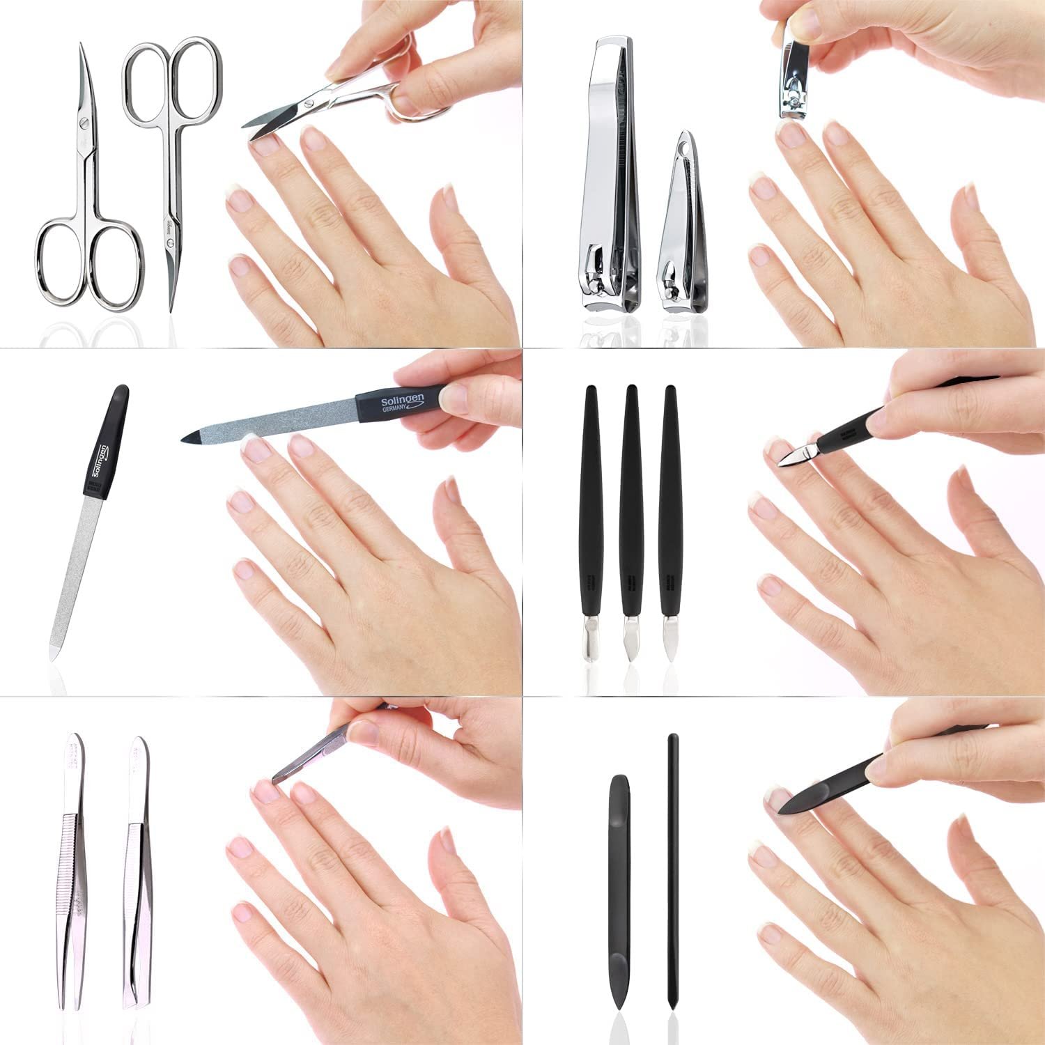 Набір для манікюру marQus Solingen, 16 предметів у чохлі зі штучної шкіри, чорний, фото №5 Набір для манікюру marQus Solingen, 16 предметів у чохлі зі штучної шкіри, чорний, фото №5