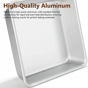 Форма для запекания квадратная Set of 2 (21.5 x 21.5 x 6 см) из анодированного алюминия Silver synthetic.ua - Фото 1