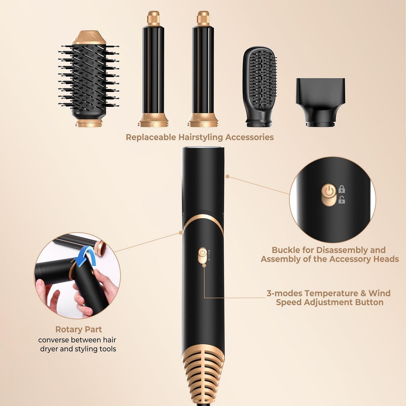 Мультистайлер UMIGA Airstyler 5-in-1 1000W 60000 RPM Black, фото №7 Мультистайлер UMIGA Airstyler 5-in-1 1000W 60000 RPM Black, фото №7