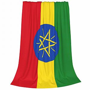 Фланелева Покривало Superweiche з прапором Ефіопії, колір - різнобарвний synthetic.ua - Фото 1