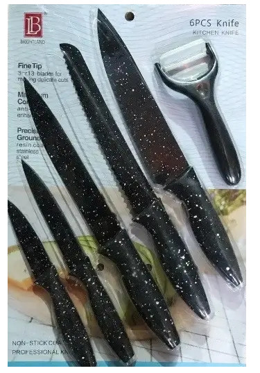 Набір ножів Frico FRU-909-Black 6 предметів чорний, фото №1