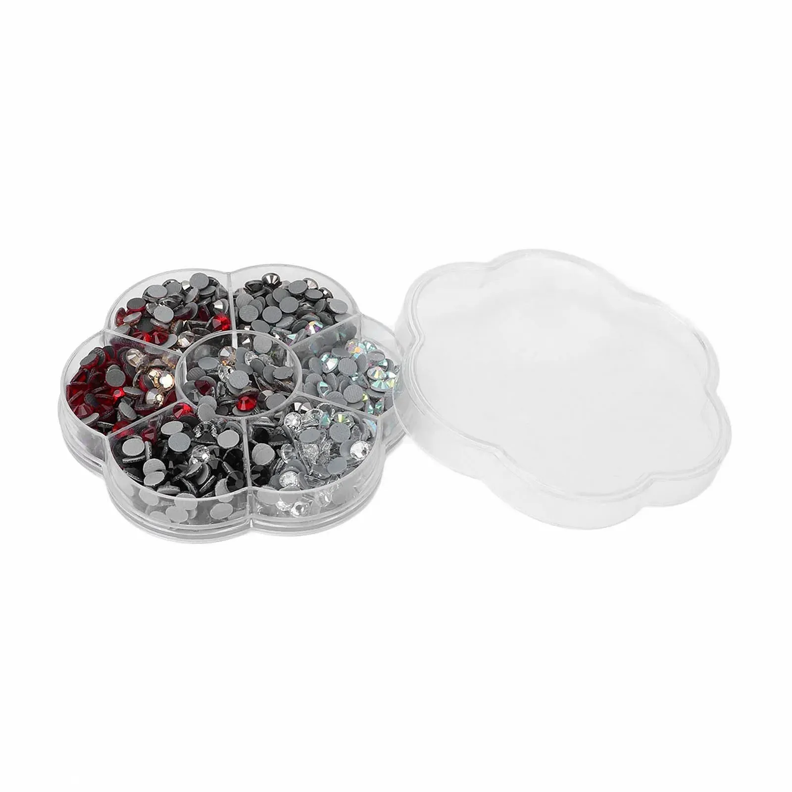 Набір страз Скляні стрази, 1000 шт Термоклейкі стрази з плоскою основою, 6 кольорів, фото №3