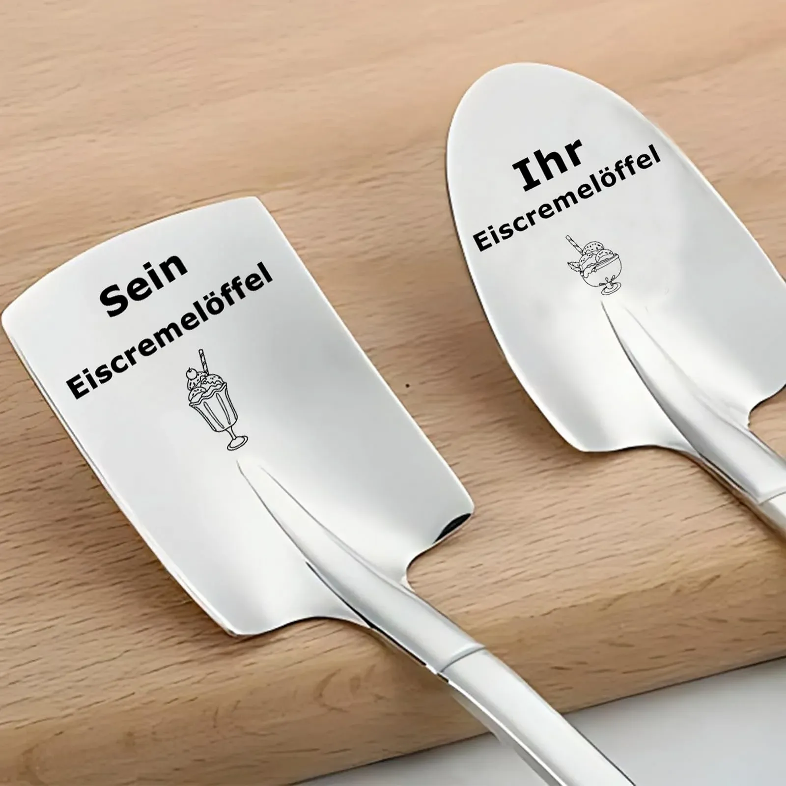 Ложка для морозива (2 шт. в упаковці) з гравіюванням Для нього і для неї, фото №7