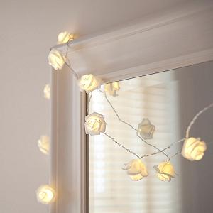 Светодиодная гирлянда Lights4fun Белые розы, 30 LED, белый - Фото 1