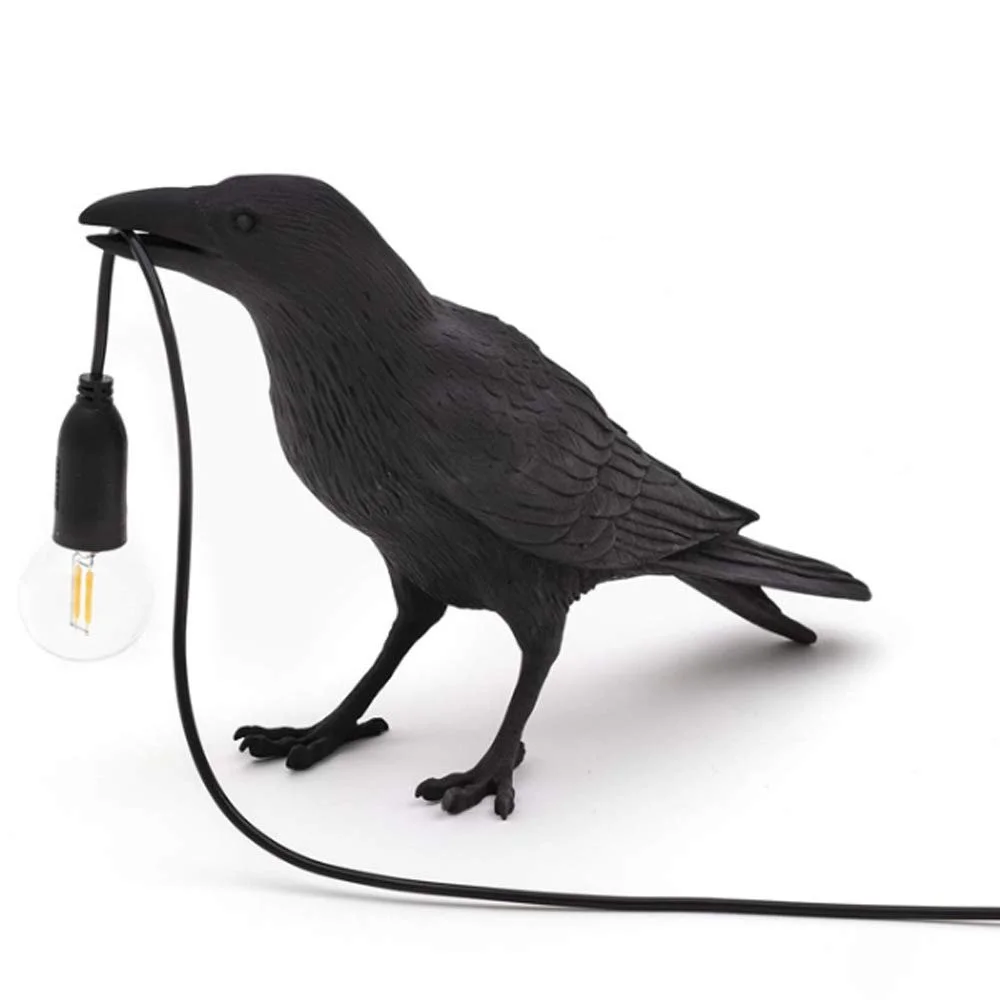 Настольная лампа Raven Дизайн Птица Nordic LED Modern Art Deco Черная, фото №1