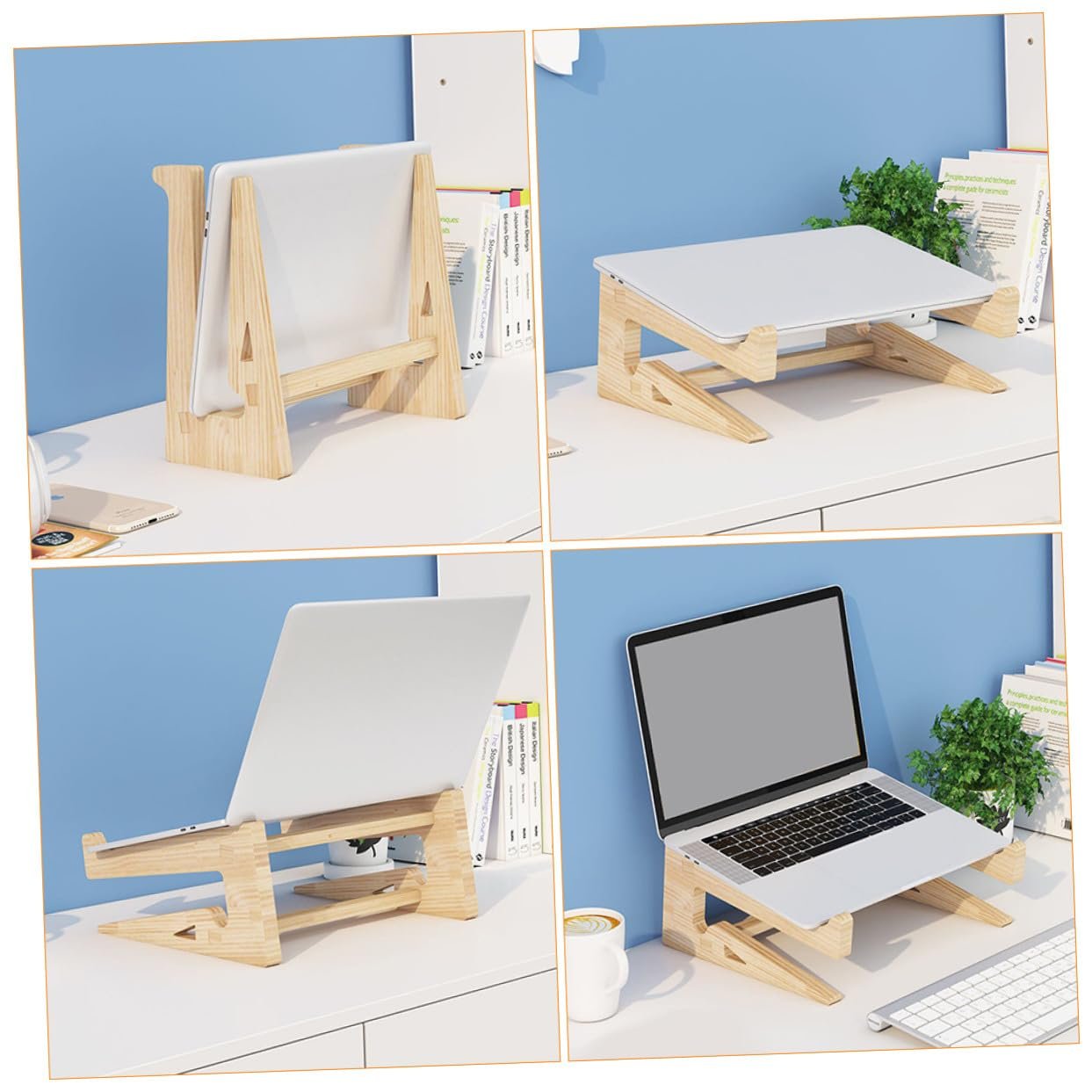 Підставка для ноутбука Toddmomy, дерев'яна, для підвищення висоти екрана, ергономічна, нековзна, для офісу та дому, фото №9