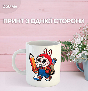 Кружка Лабубу Labubu с принтом керамическая чашка 330 мл Uk_1098 - Фото 1