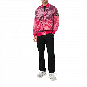 Куртка STONE ISLAND Semi-transparent nylon bomber jacket pink XL - Фото 1