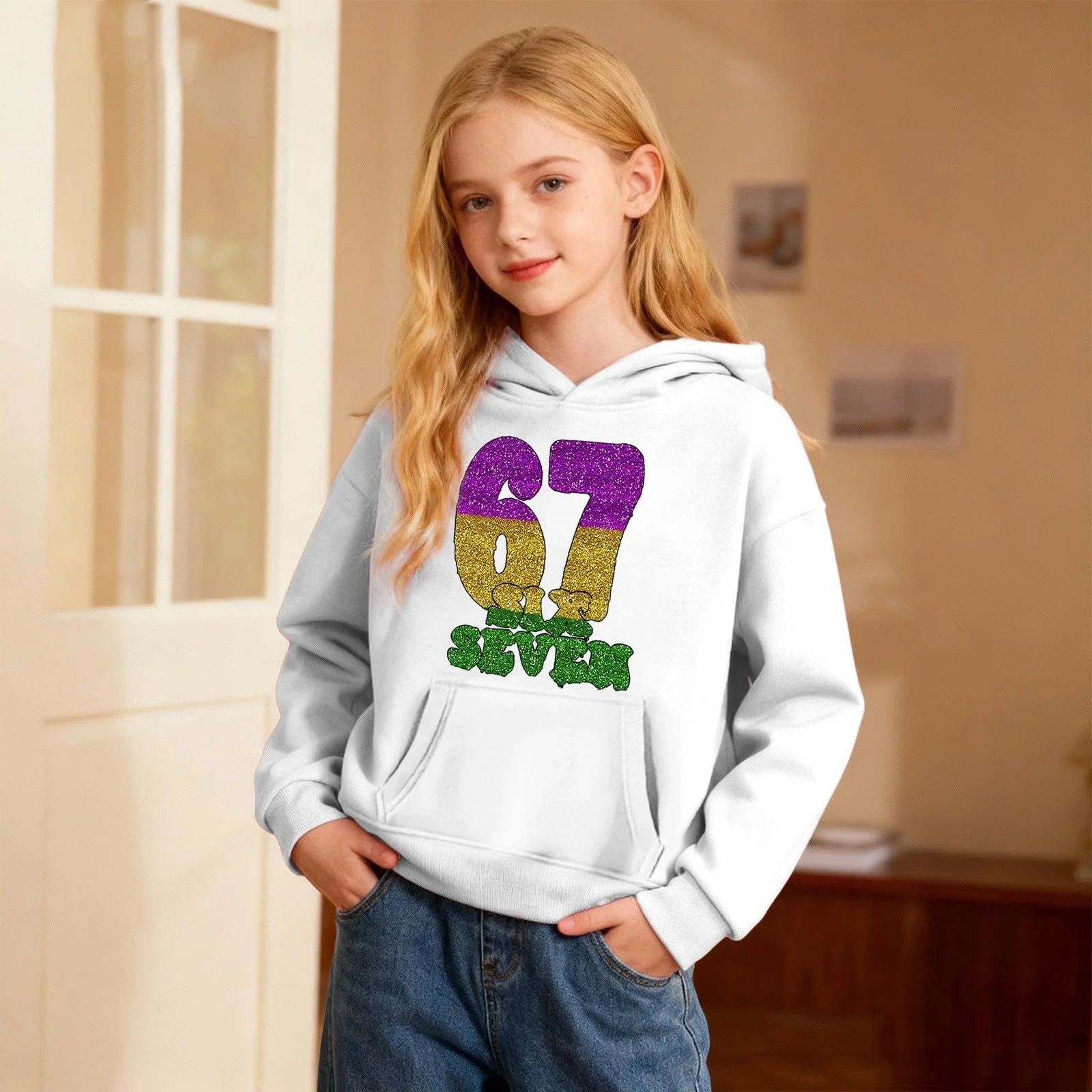 Худі для дівчинки 67 з карнавальним візерунком, фото №3