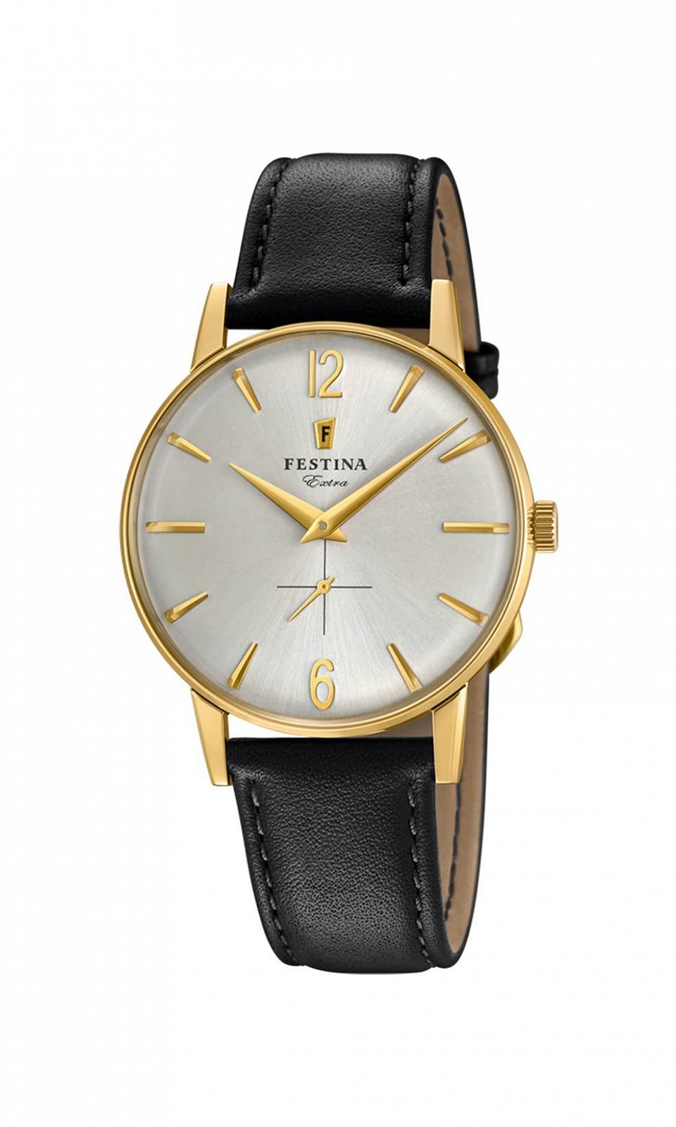 Чоловічий аналоговий кварцовий годинник Festina зі шкіряним ремінцем, фото №1