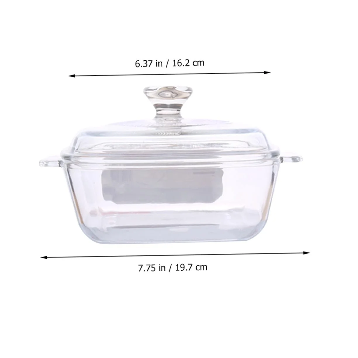 Миска NOLITOY Стеклянная с крышкой Термостойкая Квадратная Белая, фото №2