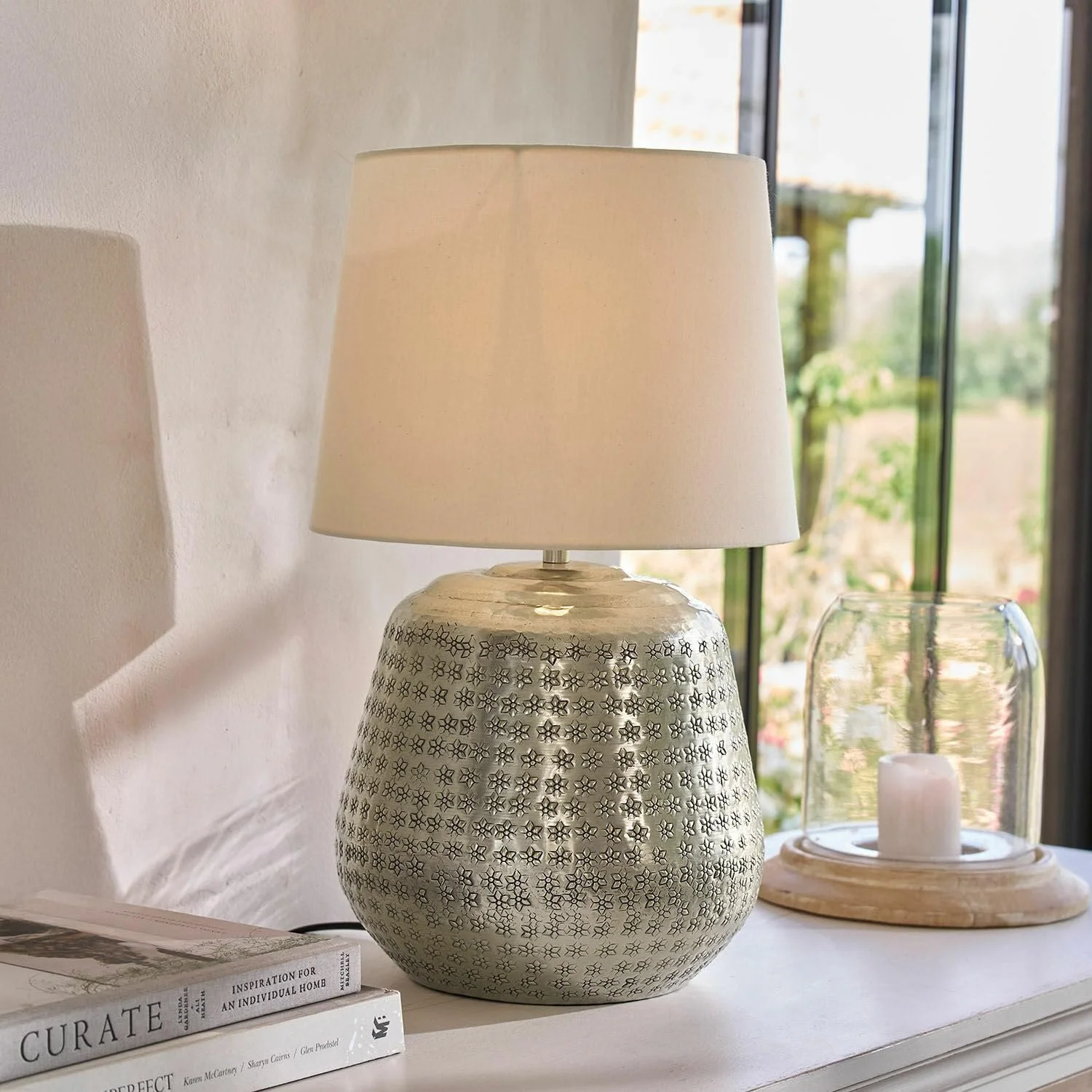 Настільна лампа LOBERON Blanco Silver, фото №2