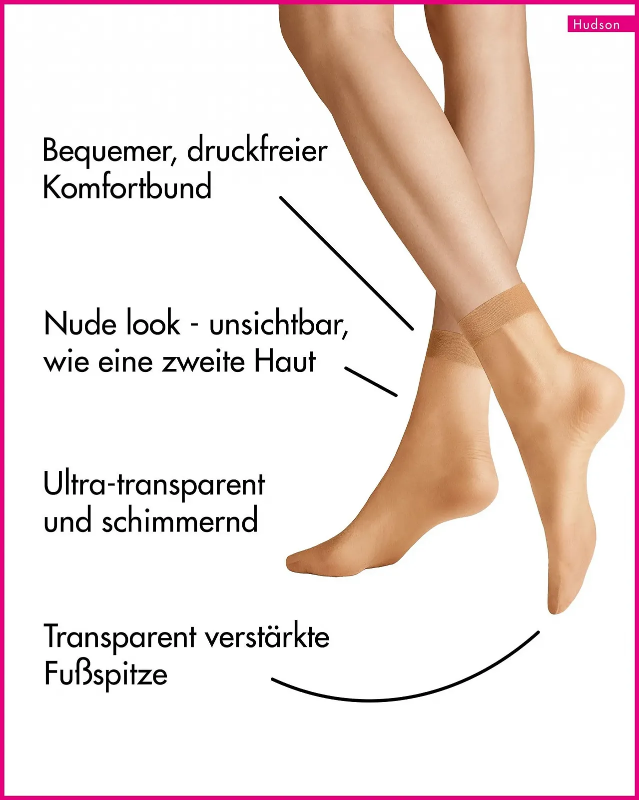 Носки Hudson Light 8 Прозрачные Блестящие 8 Denier, фото №2