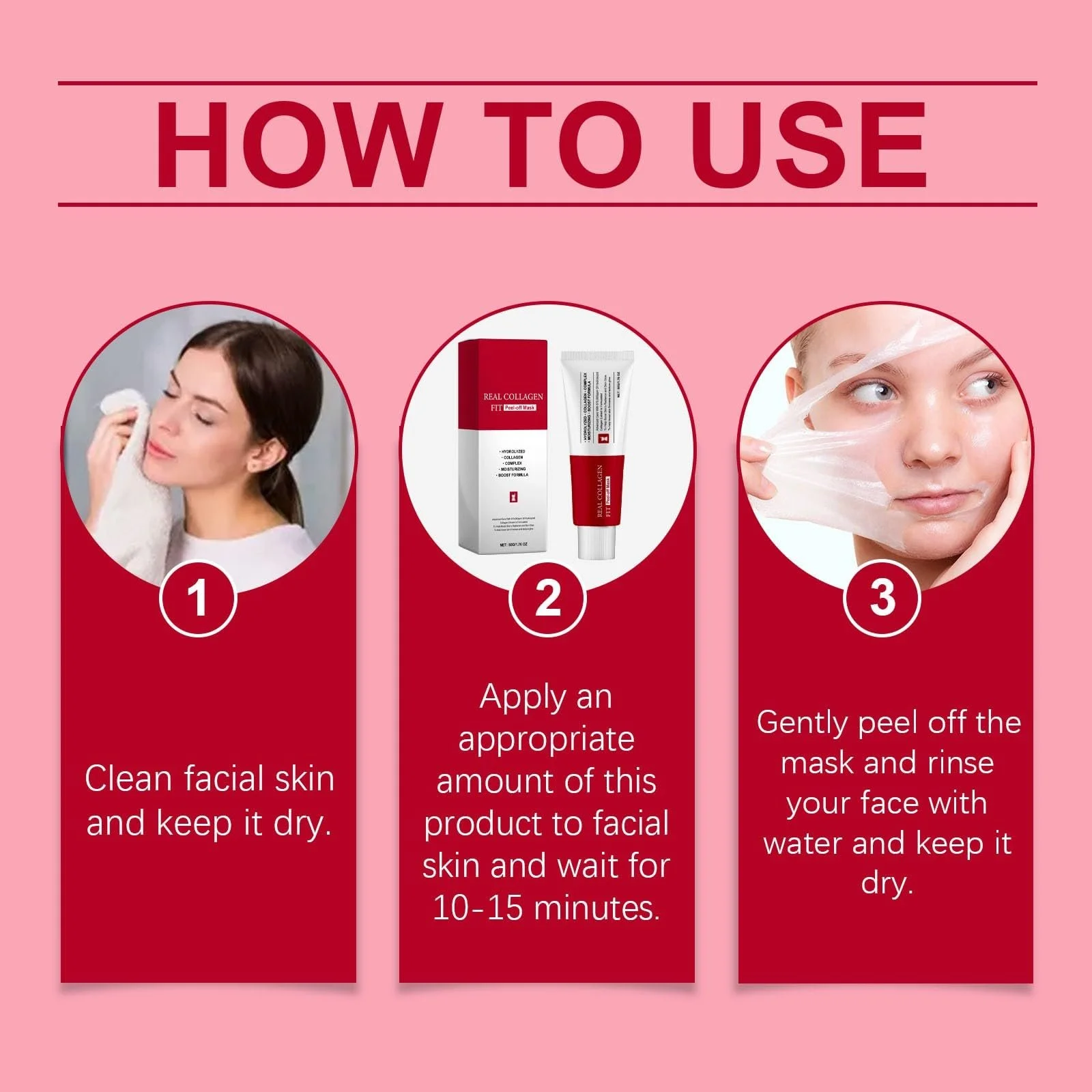 Маска для обличчя Real Collagen Fit, нічна маска Collagen Night Wrapping (2 штуки), фото №8