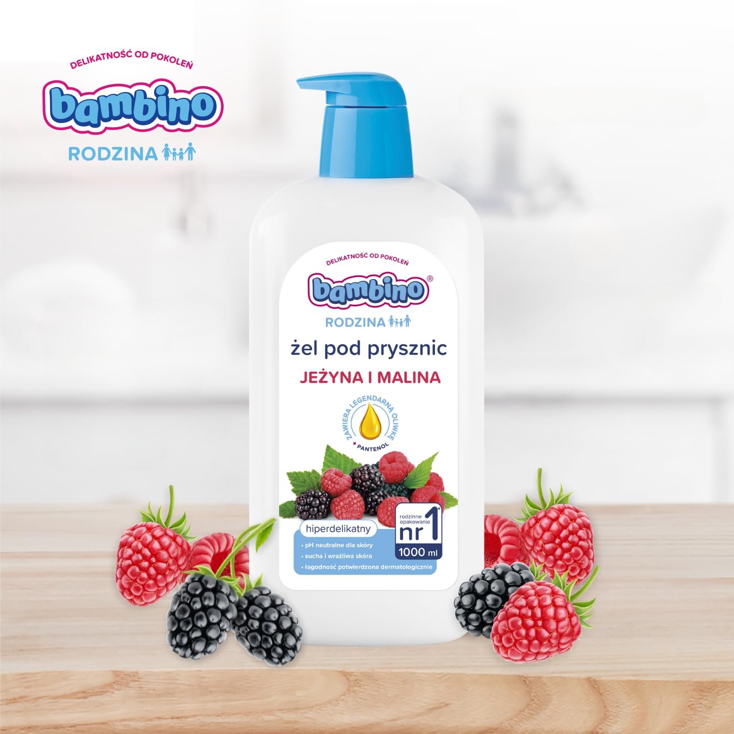 Гель для душу Bambino Family з ароматом ожини та малини 1000 мл, фото №7