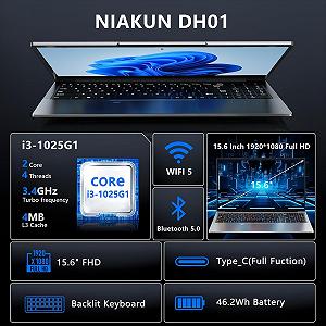 Ноутбук 15.6" NIAKUN DH01 Intel Core i3-1025G1 RAM 16GB SSD 512GB Windows 11 (UKR) synthetic.ua - Фото 1