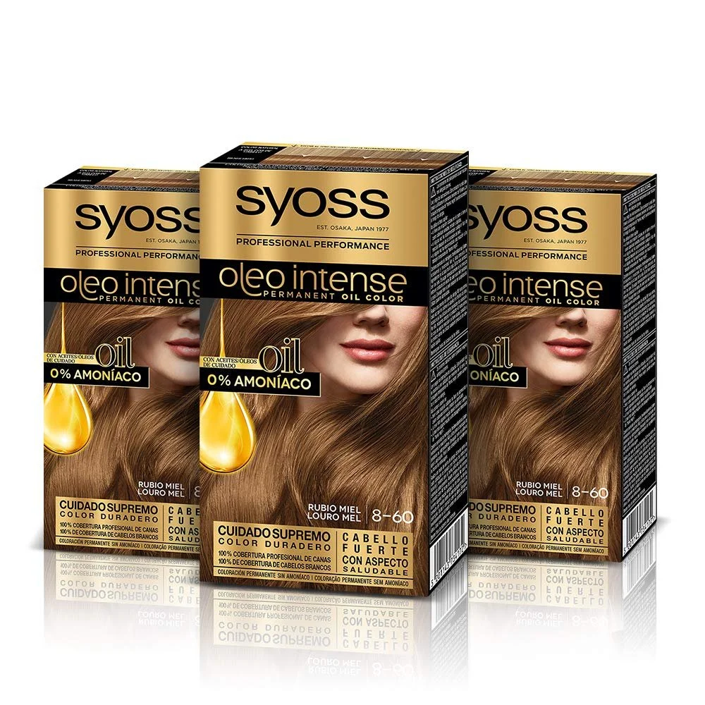 Краска для волос Syoss Oleo Intense 8-60 Медовый Блонд (3 шт. в упаковке), фото №1 Краска для волос Syoss Oleo Intense 8-60 Медовый Блонд (3 шт. в упаковке), фото №1