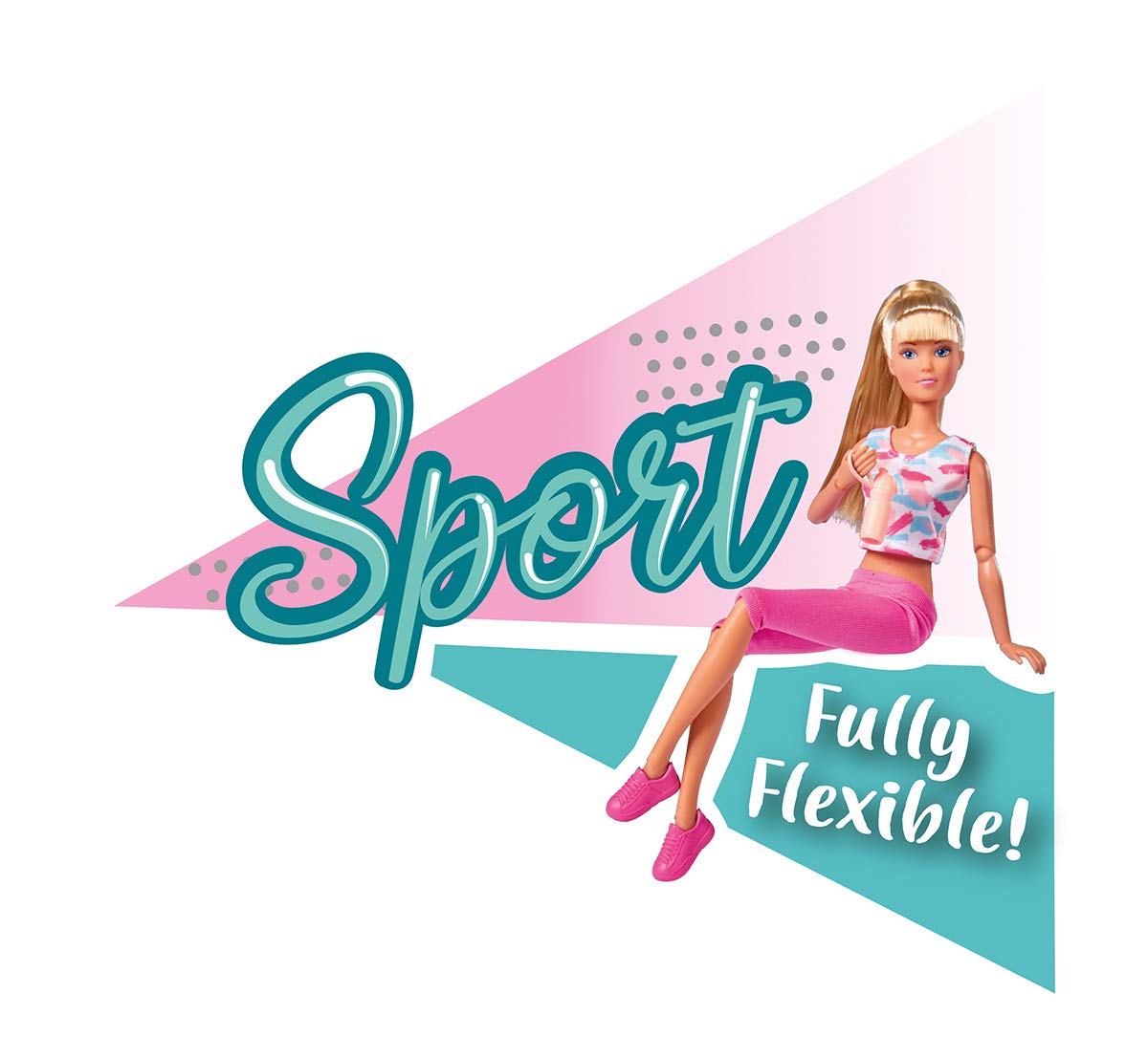 Лялька Simba Steffi Love Sport у спортивному одязі з повністю рухомим тілом / 14 суглобів / зі спортивним килимком та пляшкою для пиття / 29 см, фото №5