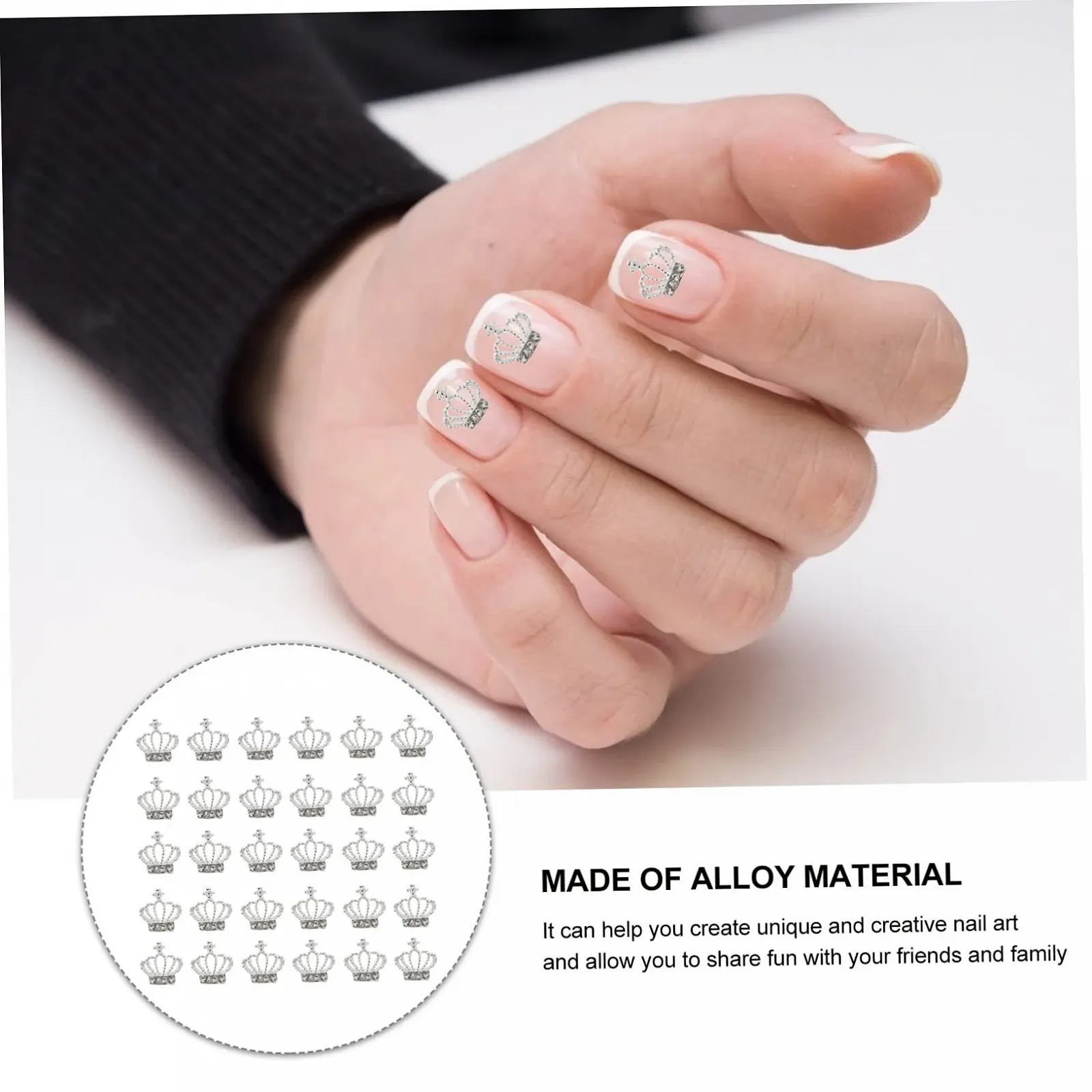 Наклейки для нігтів Стрази Корони 30 шт., фото №7